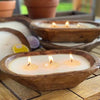 Scented Hand Poured Candle in Petite Carved Bowl