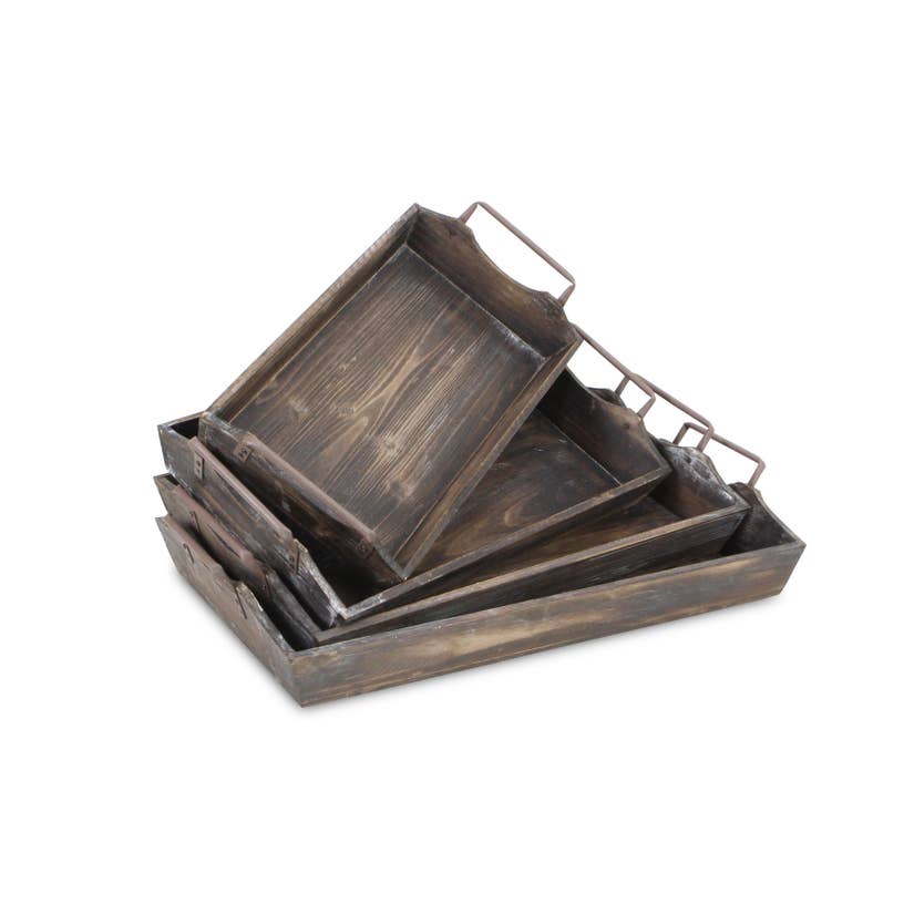 Wood Tray with Metal Handles, Home Goods, Boutique Dandelion, Boutique Dandelion - Boutique Dandelion