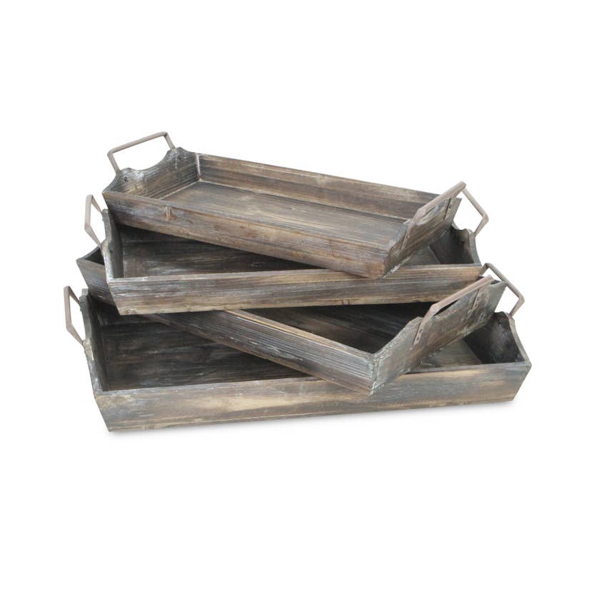 Wood Tray with Metal Handles, Home Goods, Boutique Dandelion, Boutique Dandelion - Boutique Dandelion
