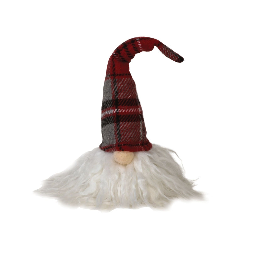 Small Plush Red Plaid Santa Gnome