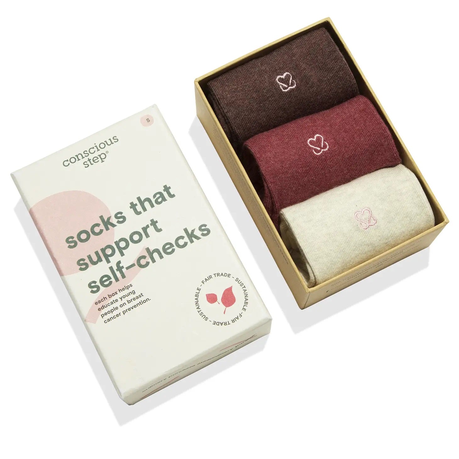 Conscious Step, Boxed Set Socks That Support Self Checks Prevent Breast Cancer - Boutique Dandelion