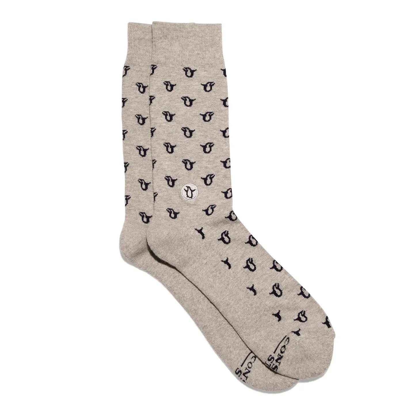 Conscious Step, Socks that Protect Penguins in Grey and Black - Boutique Dandelion