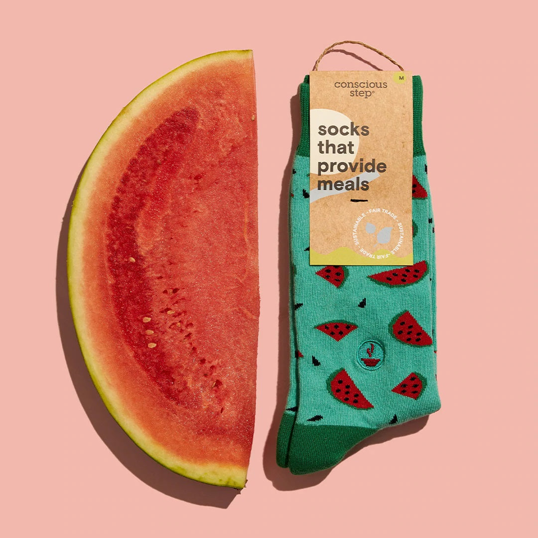 Conscious Step, Socks that Provide Meals - Juicy Watermelon - Boutique Dandelion