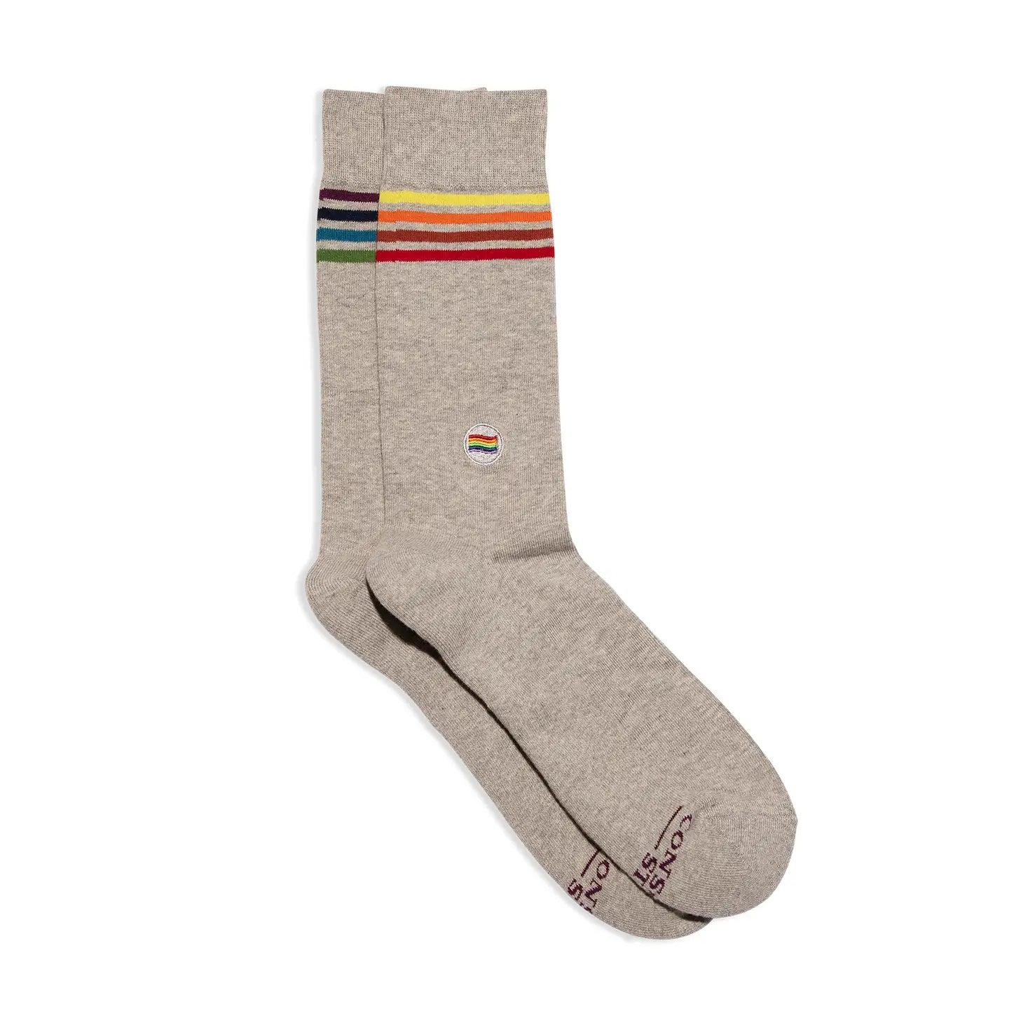 Conscious Step, Socks that Save LGBTQ Lives - Grey Rainbow Stripes - Boutique Dandelion