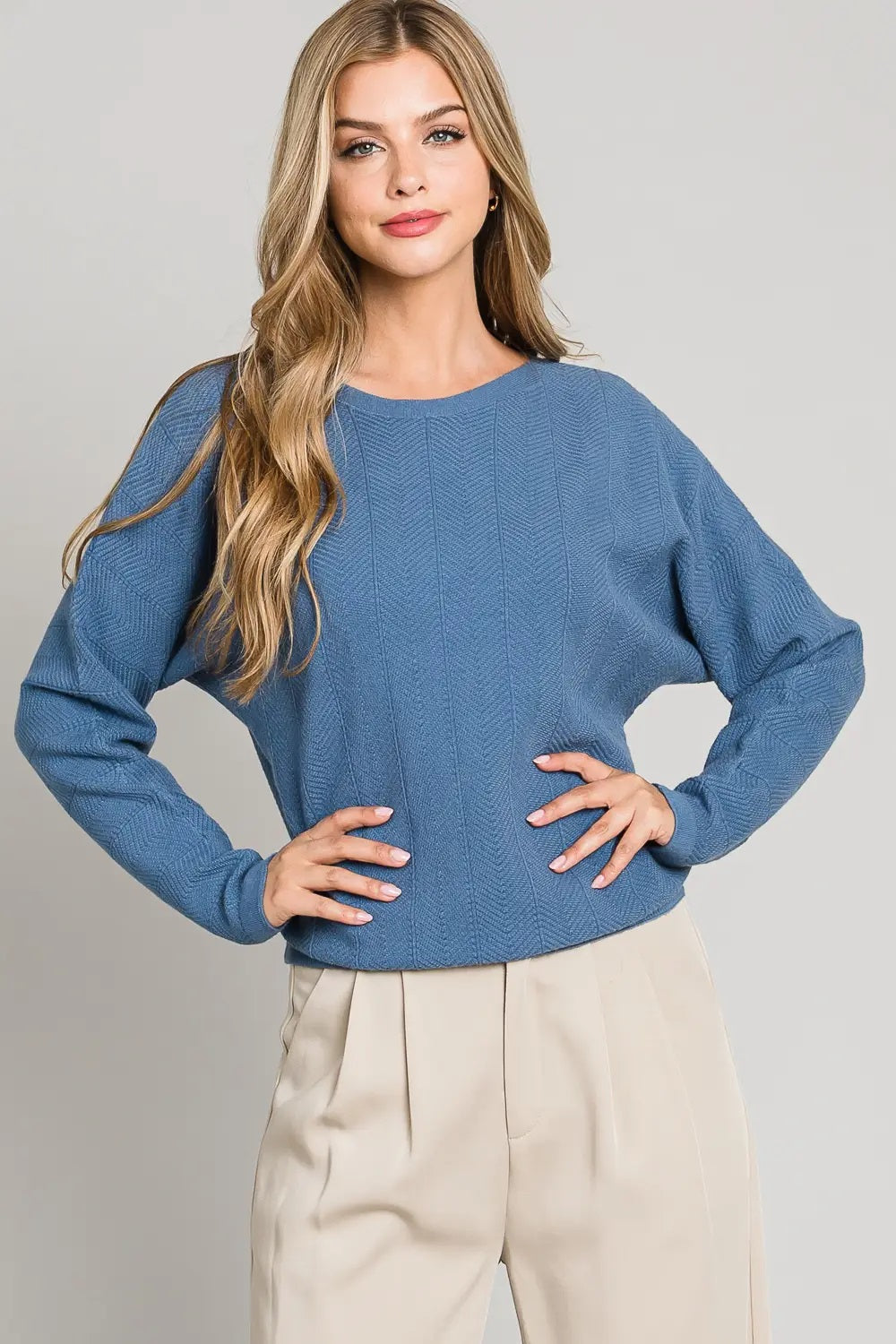 Allie Rose, Soft Chevron Dolman Pullover Sweater