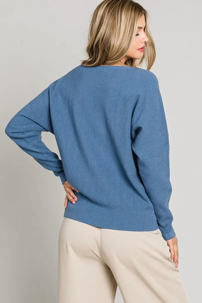Allie Rose, Soft Chevron Dolman Pullover Sweater