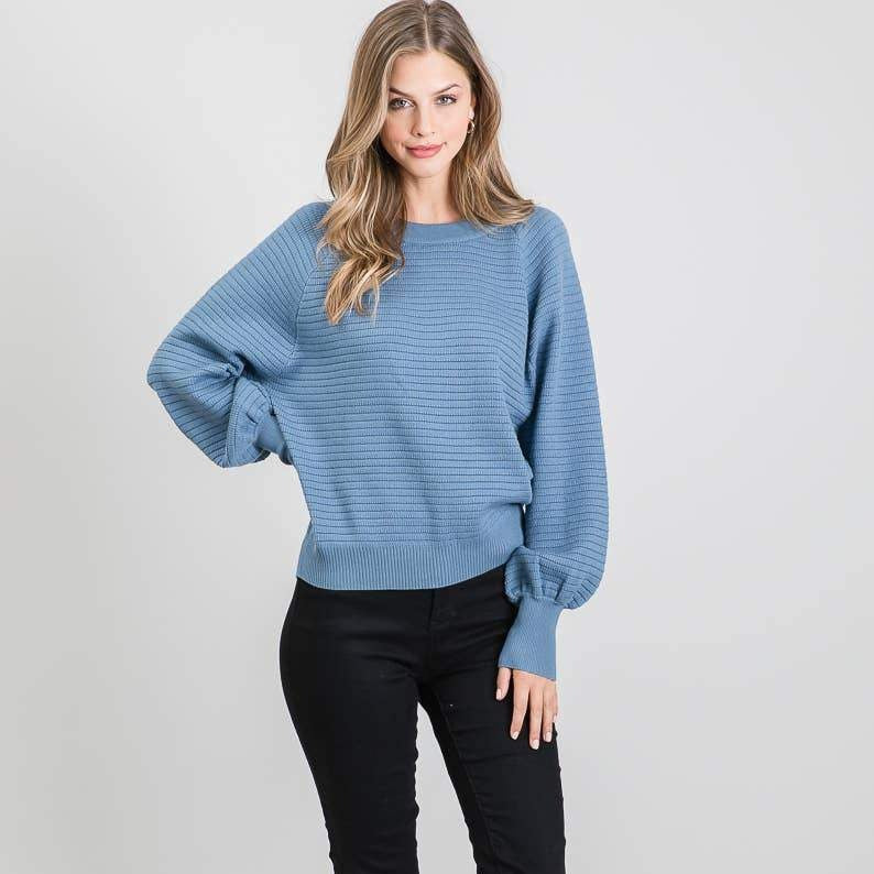 Allie Rose, Soft Textured Raglan Sweater