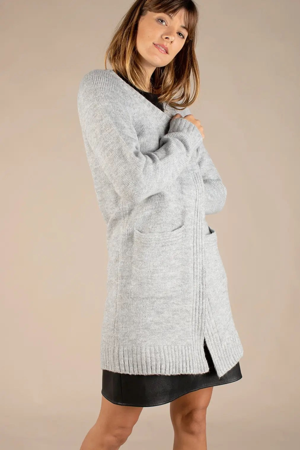 all:row, The Rayna Cardigan Sweater in Heather Grey - Boutique Dandelion