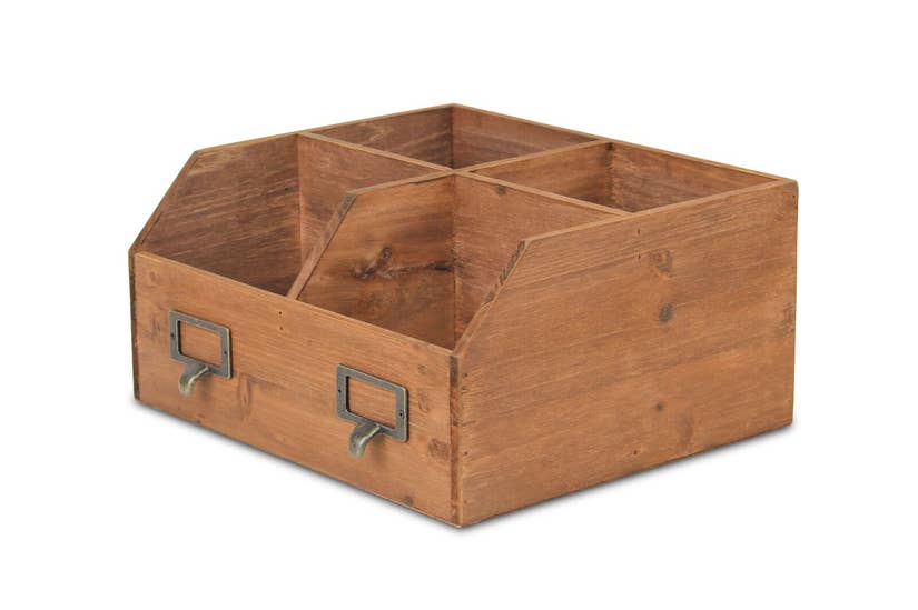 Wooden Storage Box With 4 Compartments, Home Goods, Boutique Dandelion, Boutique Dandelion - Boutique Dandelion