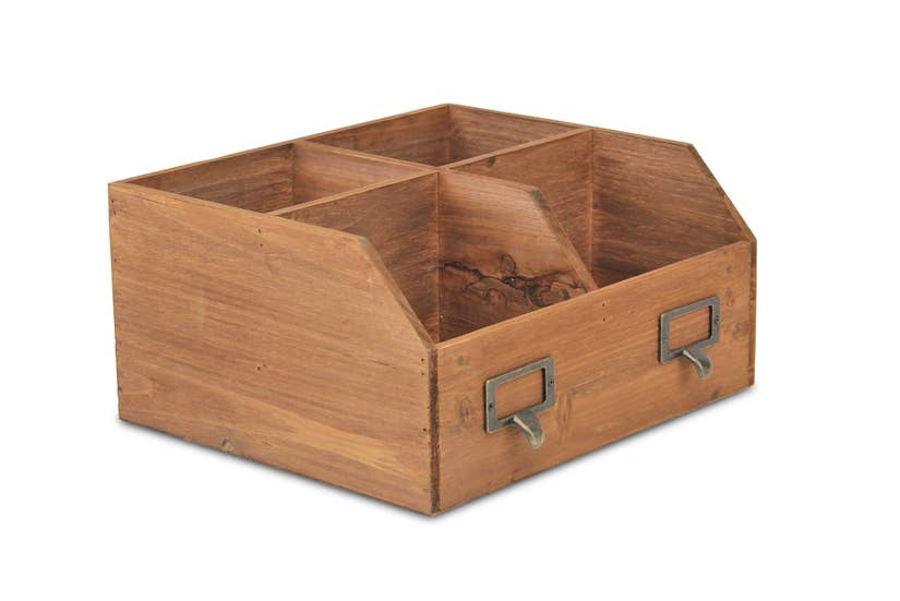 Wooden Storage Box With 4 Compartments, Home Goods, Boutique Dandelion, Boutique Dandelion - Boutique Dandelion