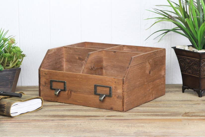 Wooden Storage Box With 4 Compartments, Home Goods, Boutique Dandelion, Boutique Dandelion - Boutique Dandelion