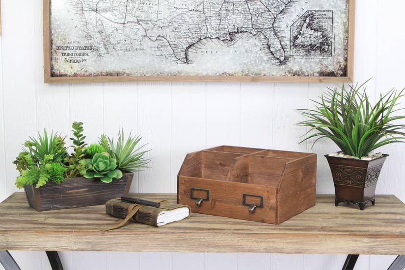 Wooden Storage Box With 4 Compartments, Home Goods, Boutique Dandelion, Boutique Dandelion - Boutique Dandelion