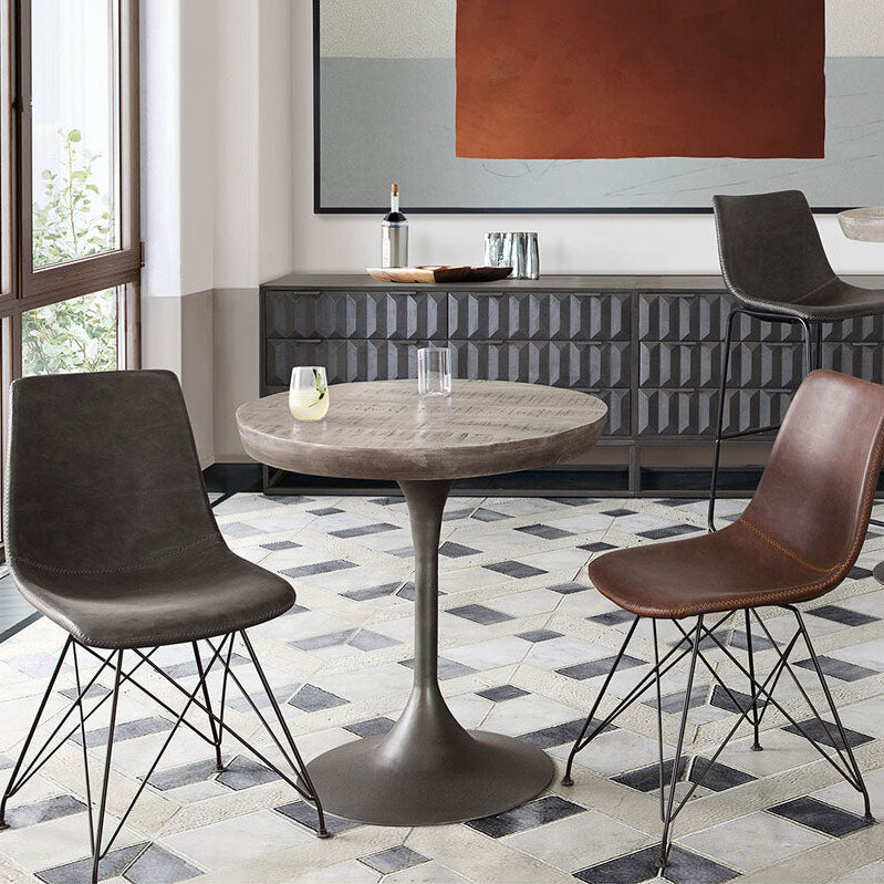 Diamond Sofa, Theo Chair in Weathered Grey or Chocolate PU - Boutique Dandelion