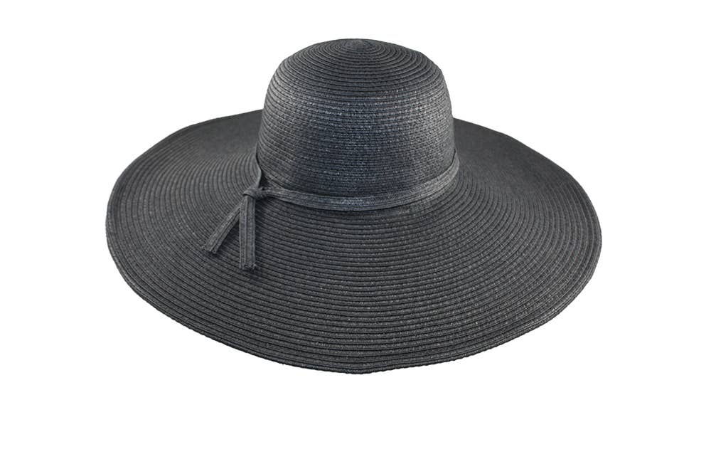 Jeanne Simmons, Paper Braid 6" Wire Brim Hat in Black - Boutique Dandelion