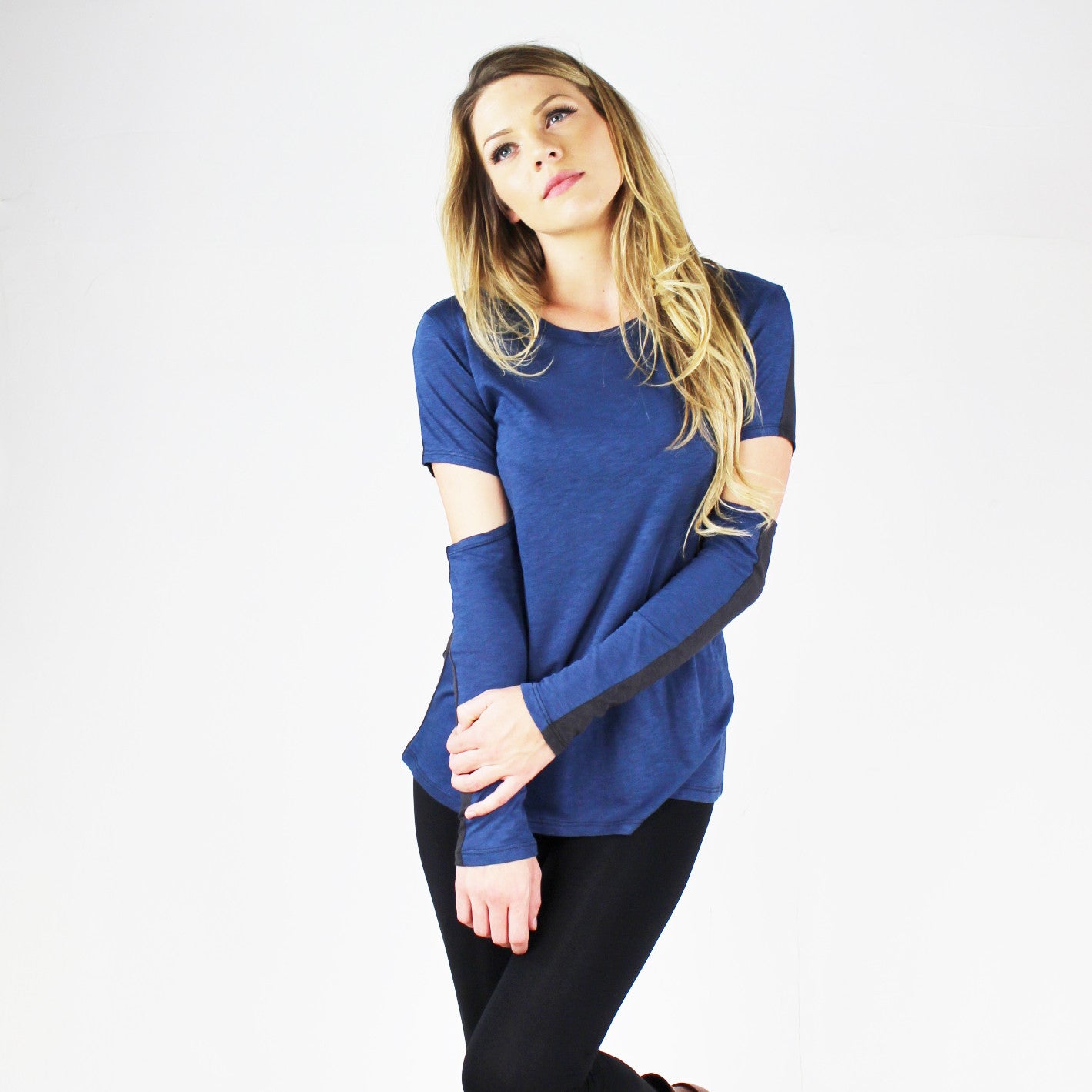 Blue Life, Scoop Neck Cut Out Sleeve Tee, Tops, Blue Life, Boutique Dandelion - Boutique Dandelion