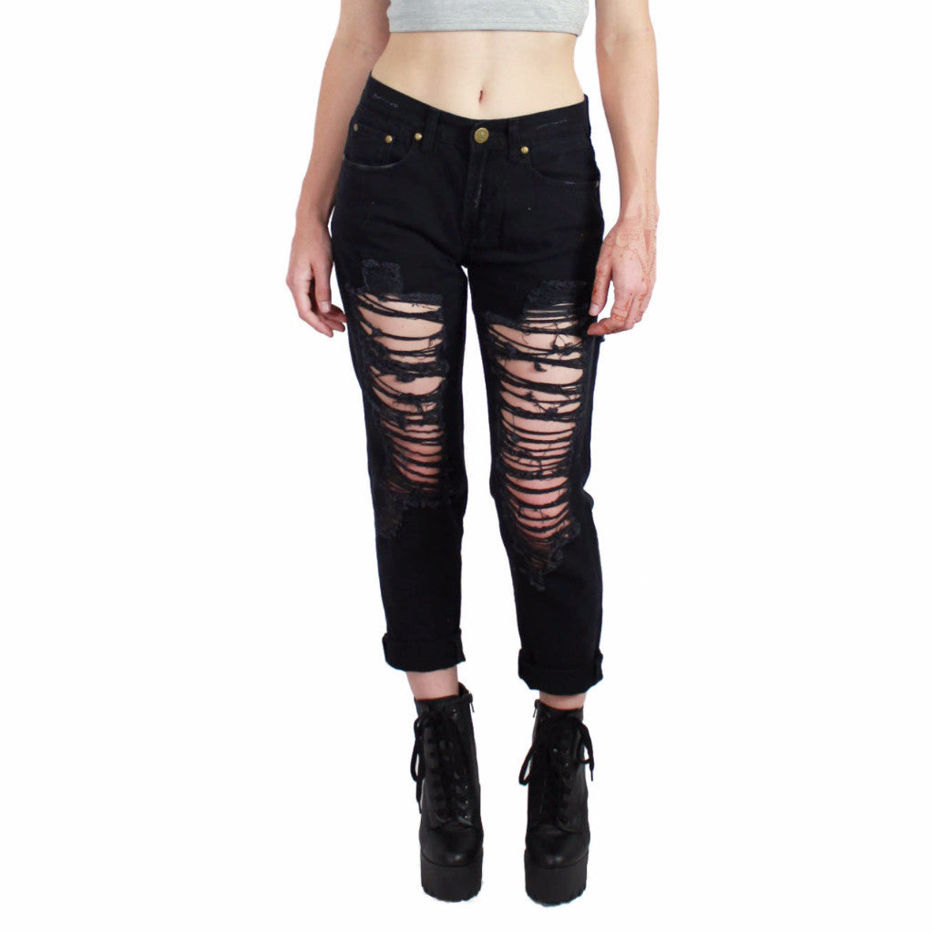 Reverse, Charley Destroyed Boyfriend Jeans, Denim, Reverse, Boutique Dandelion - Boutique Dandelion