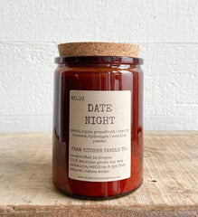 Farm Kitchen Candle Co., Amber Glass Date Night Soy Candle