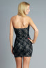 Lace Over Striped Tube Dress