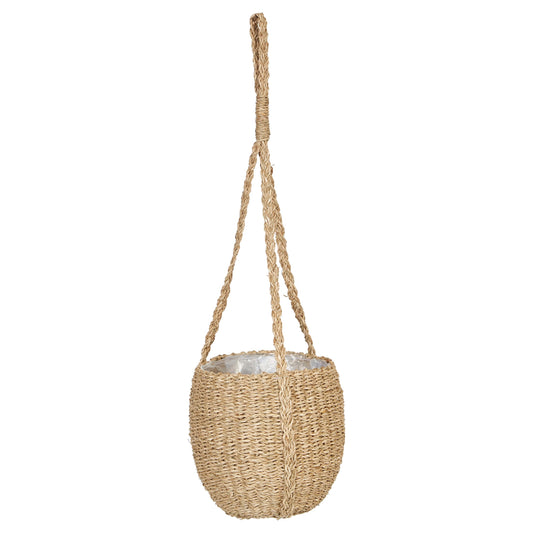 Handwoven Hanging Basket Planter with Plastic Lining