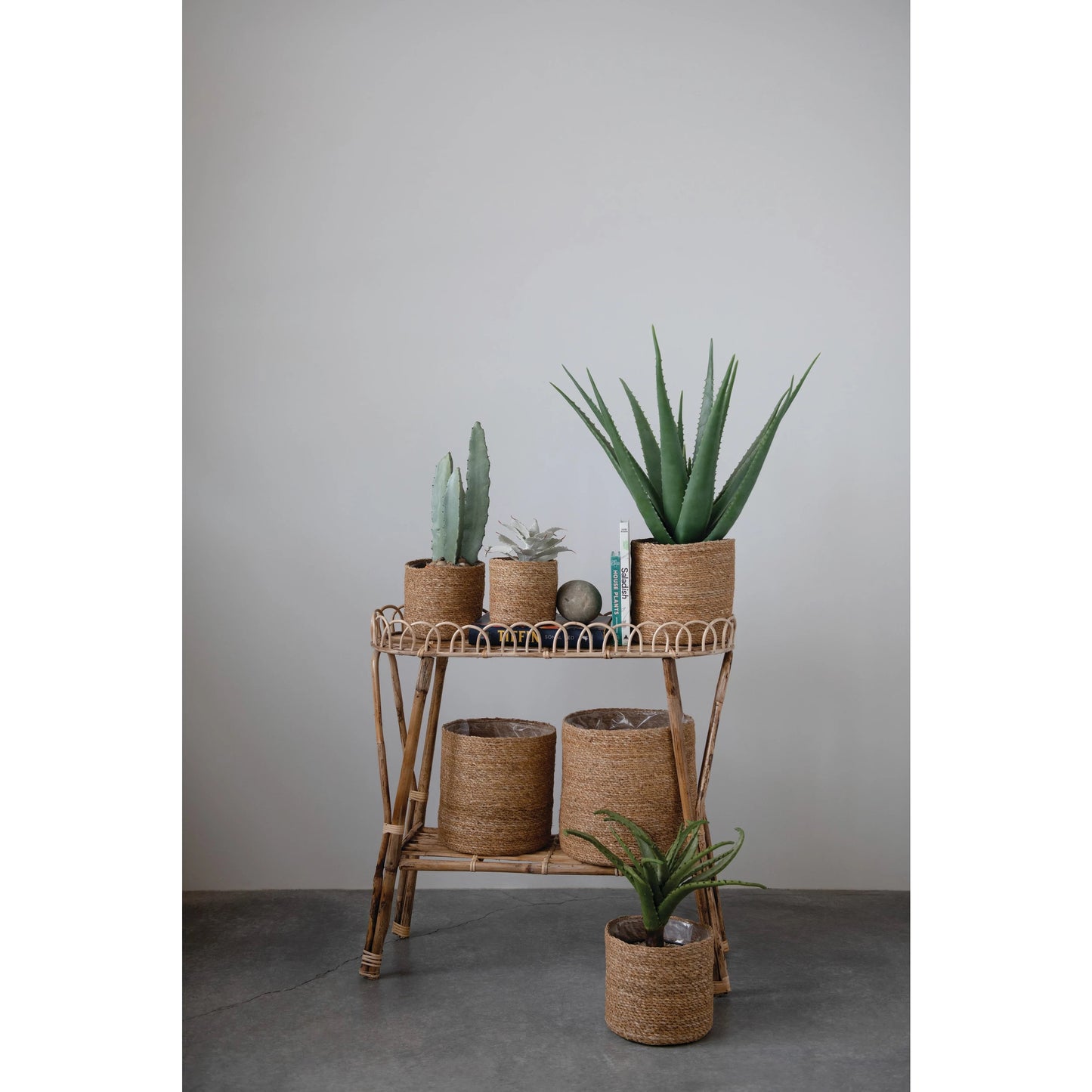 Handwoven Seagrass Basket with Plastic Lining