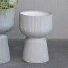 Ribbed Metal Footed Planter