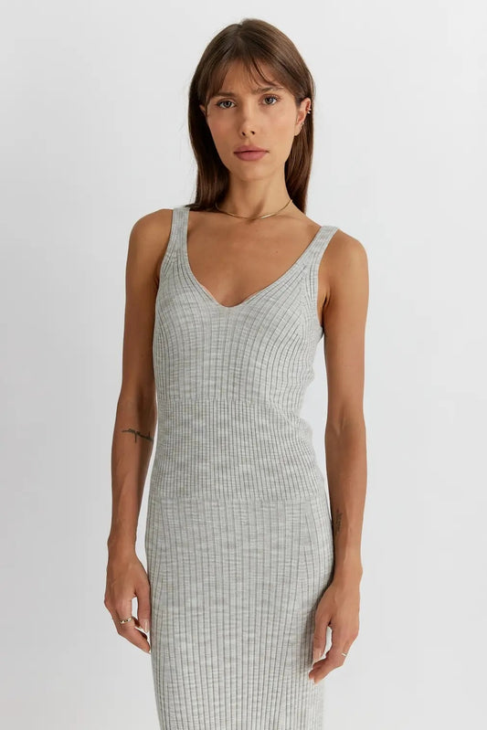 all:row, The Dove Dress in Heather Grey - Boutique Dandelion