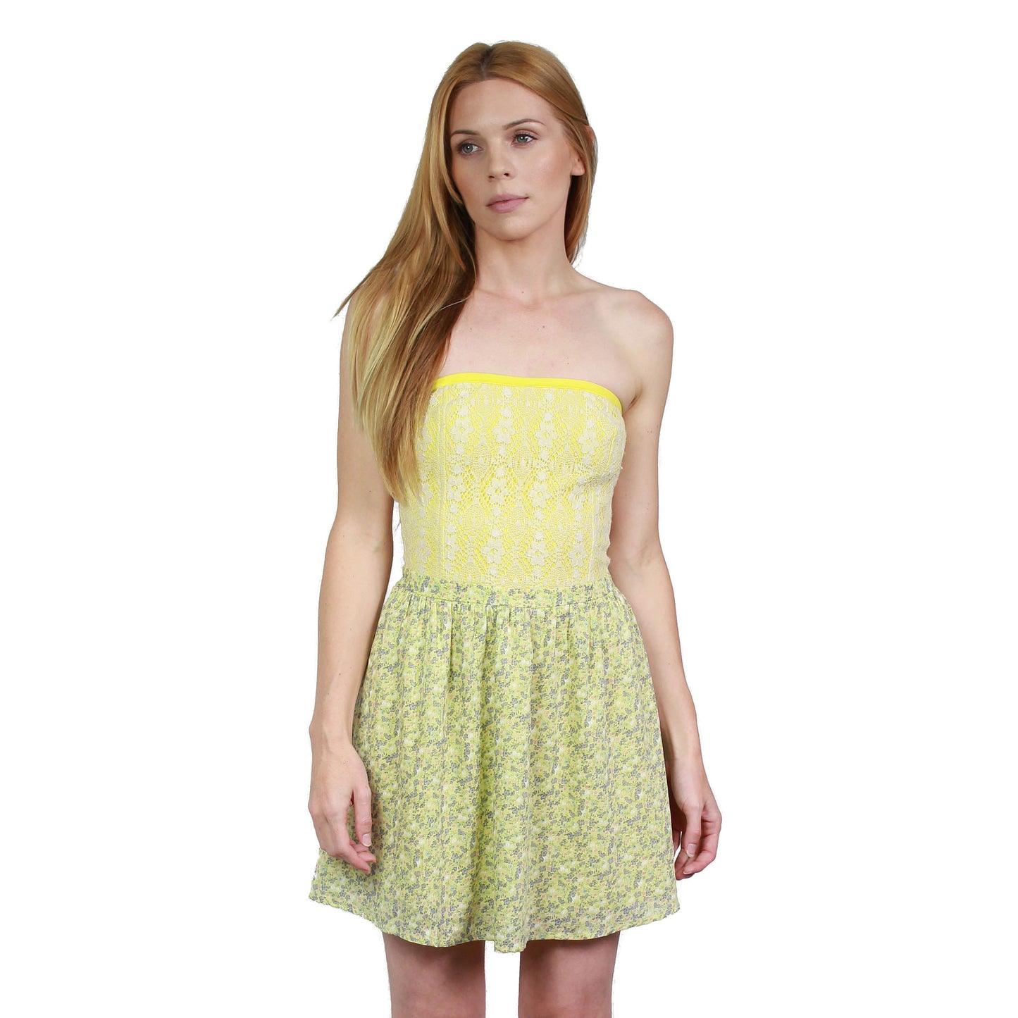 Lucca Couture, Floral Print Strapless Dress, Dresses, Lucca Couture, Boutique Dandelion - Boutique Dandelion