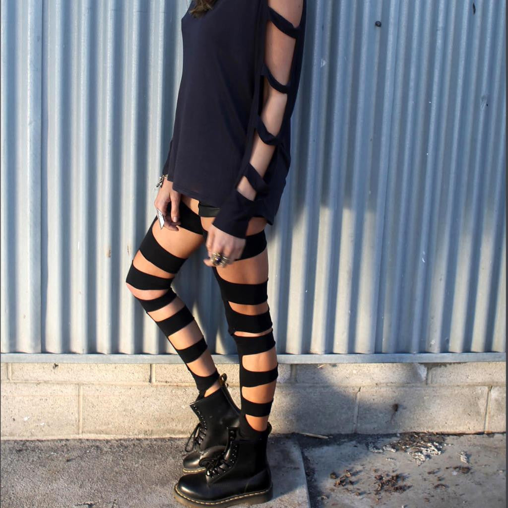 Blue Life, Thigh High Gladiator, Legwear, Blue Life, Boutique Dandelion - Boutique Dandelion