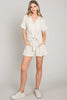 Allie Rose, Linen Collared Romper