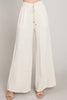 Allie Rose, Linen Smocked Waist Wide Leg Pants
