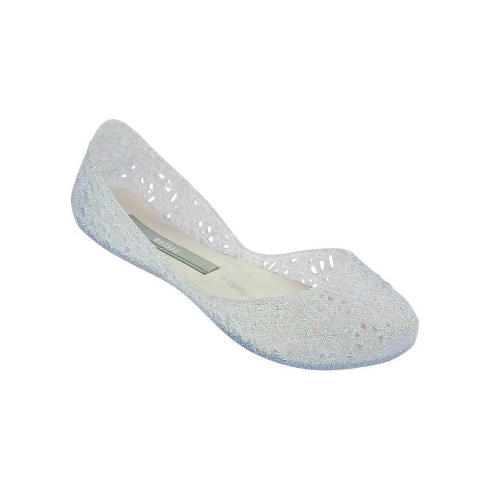 Mel by Melissa, Campana Zig Zag in Clear White Glitter - Boutique Dandelion