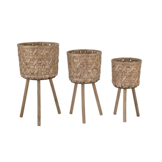 Natural Wood Bin Planter