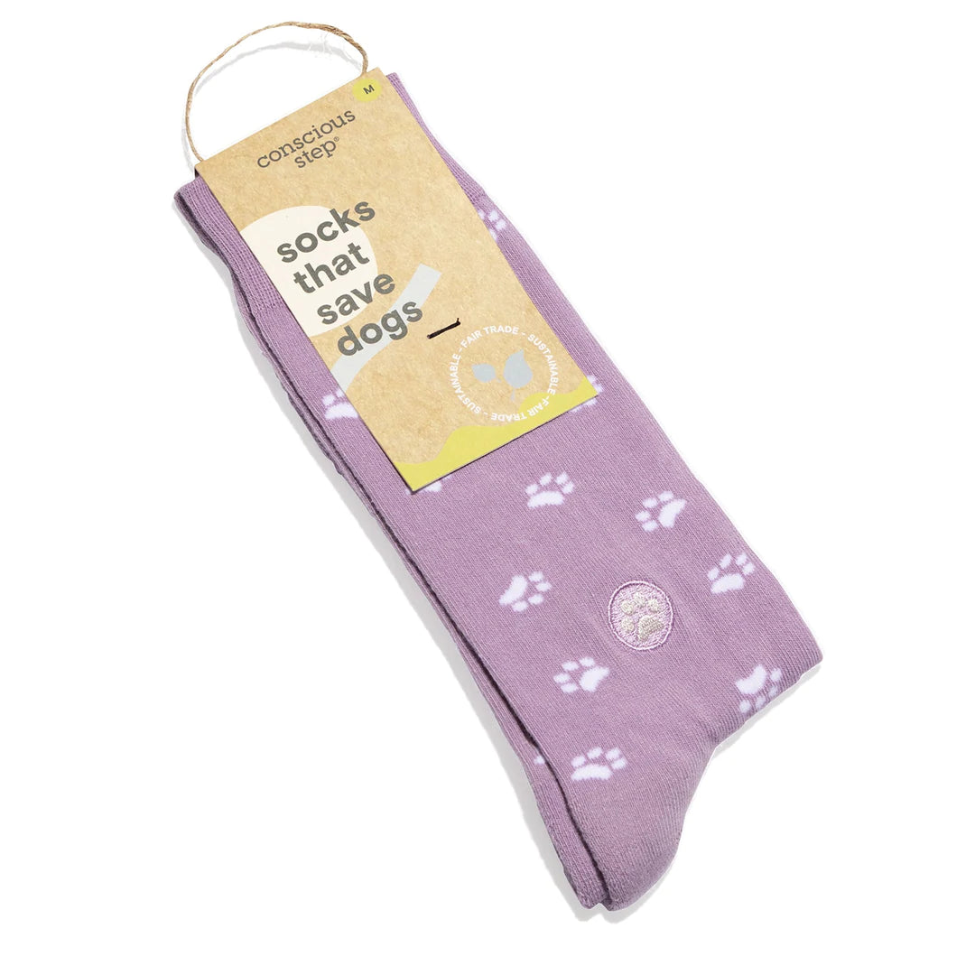 Conscious Step, Socks that Save Dogs - Lavender Paws - Boutique Dandelion