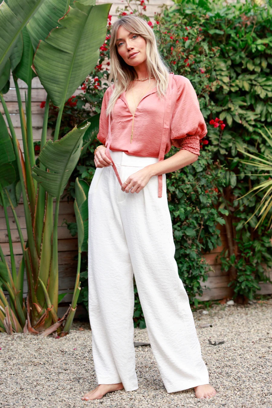 Bishop + Young, Sorrento Wide Leg Pant in White - Boutique Dandelion