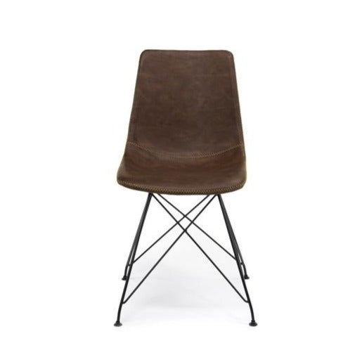 Diamond Sofa, Theo Chair in Chocolate PU - Boutique Dandelion