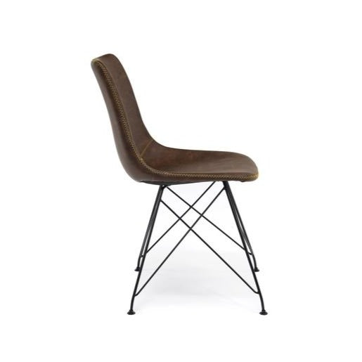 Diamond Sofa, Theo Chair in Chocolate PU - Boutique Dandelion